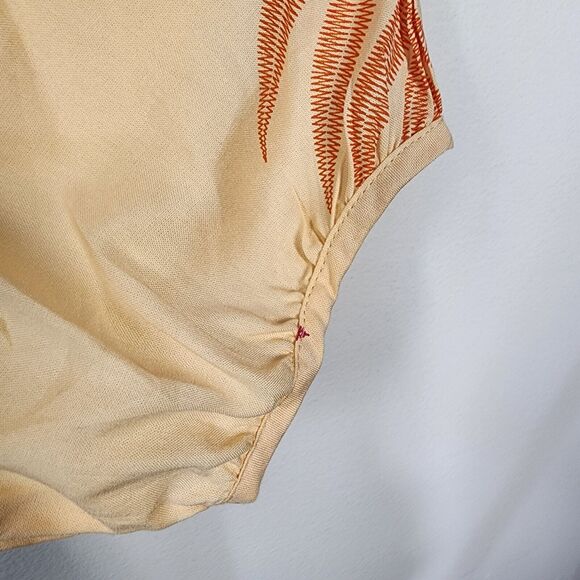 Lascana for Venus Tunic Top XL Orange Pink Long Sleeve V Neck Floral Coverup - Picture 7 of 12